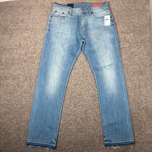 Jean Shop Mick Slim Regular Selvedge Jeans 34 NYC Vintage Light Wash